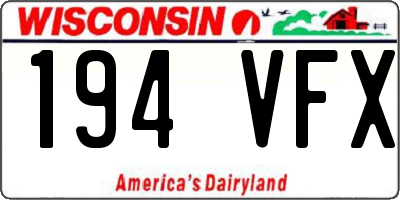 WI license plate 194VFX