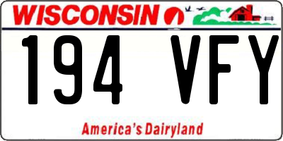 WI license plate 194VFY