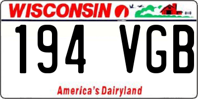 WI license plate 194VGB