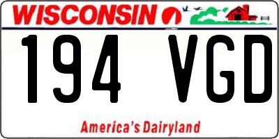 WI license plate 194VGD
