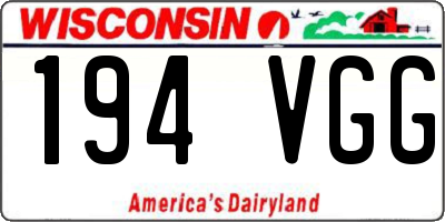 WI license plate 194VGG