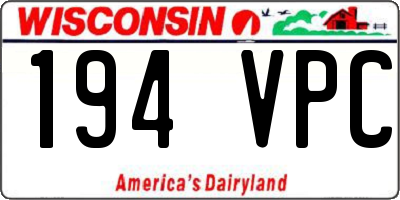 WI license plate 194VPC