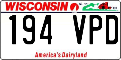 WI license plate 194VPD