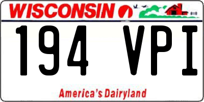 WI license plate 194VPI