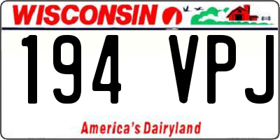 WI license plate 194VPJ