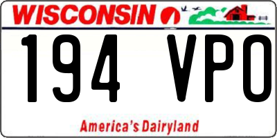 WI license plate 194VPO