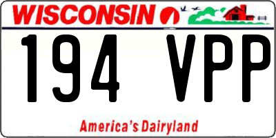 WI license plate 194VPP