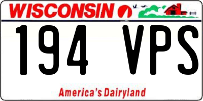 WI license plate 194VPS