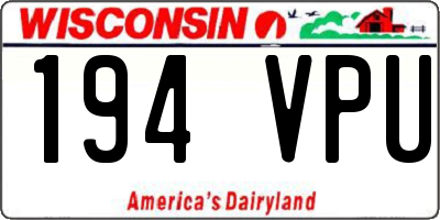 WI license plate 194VPU