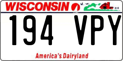 WI license plate 194VPY