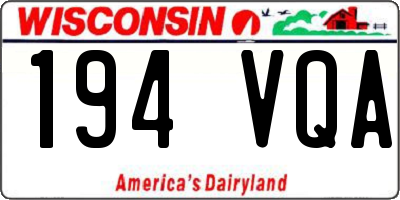 WI license plate 194VQA