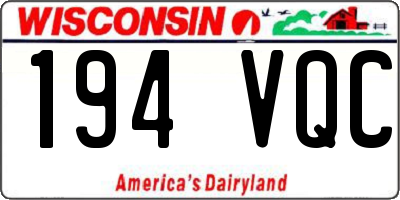 WI license plate 194VQC