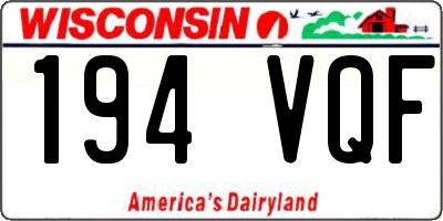 WI license plate 194VQF