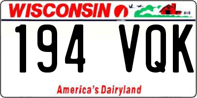 WI license plate 194VQK