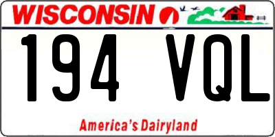 WI license plate 194VQL
