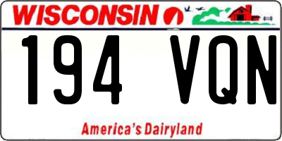 WI license plate 194VQN