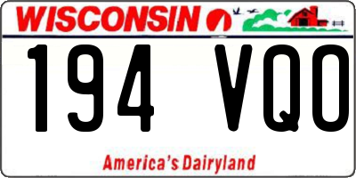 WI license plate 194VQO