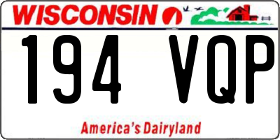 WI license plate 194VQP