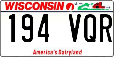 WI license plate 194VQR