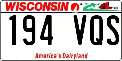 WI license plate 194VQS