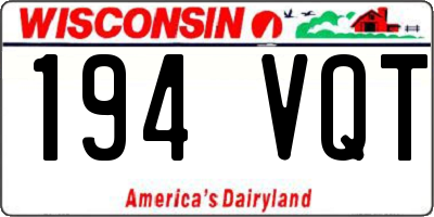 WI license plate 194VQT