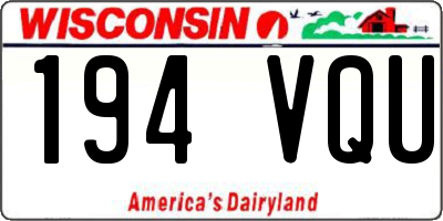 WI license plate 194VQU