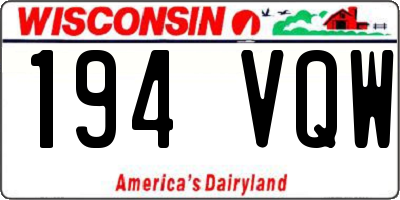 WI license plate 194VQW