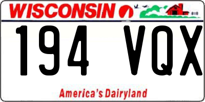 WI license plate 194VQX