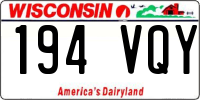 WI license plate 194VQY