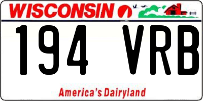 WI license plate 194VRB