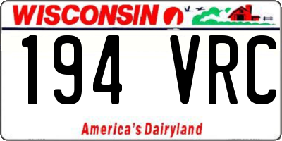 WI license plate 194VRC