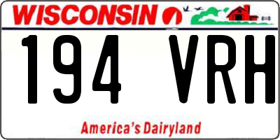 WI license plate 194VRH