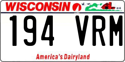 WI license plate 194VRM