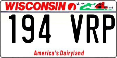 WI license plate 194VRP