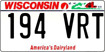 WI license plate 194VRT