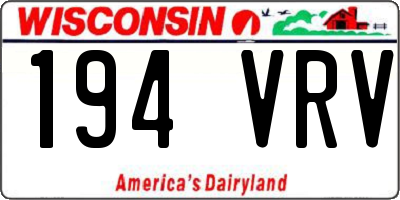 WI license plate 194VRV