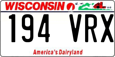 WI license plate 194VRX