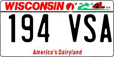 WI license plate 194VSA