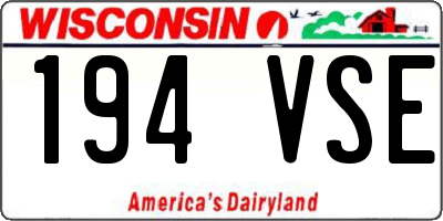 WI license plate 194VSE