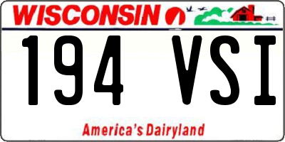 WI license plate 194VSI