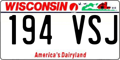 WI license plate 194VSJ
