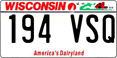 WI license plate 194VSQ