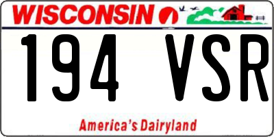 WI license plate 194VSR