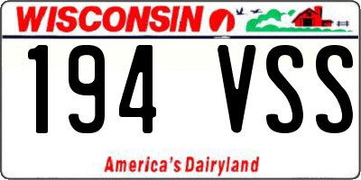 WI license plate 194VSS