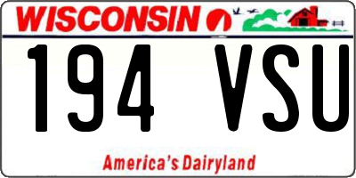WI license plate 194VSU