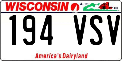 WI license plate 194VSV
