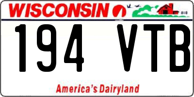 WI license plate 194VTB