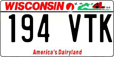 WI license plate 194VTK
