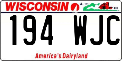 WI license plate 194WJC