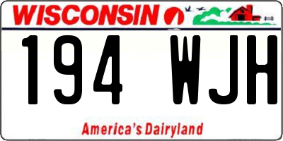 WI license plate 194WJH
